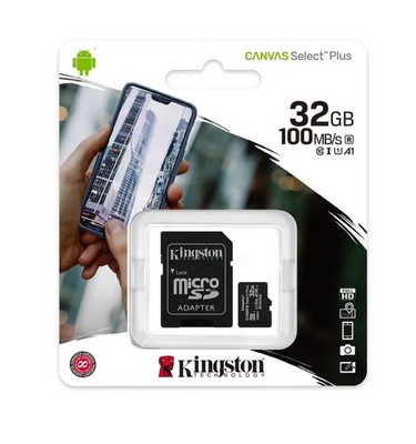 MicroSD Kingston Canvas Select Plus 32 ГБ (SDCS2/32GB) - фото 16816