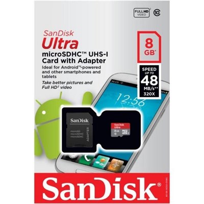 MicroSD 8GB SanDisk Class10 Ultra UHS-I 48Mb/s - фото 13031