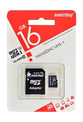 MicroSDHC 16GB SmartBuy, Class10 - фото 13040