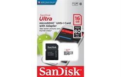 MicroSD 16GB SanDisk Class10 Ultra UHS-I 80Mb/s