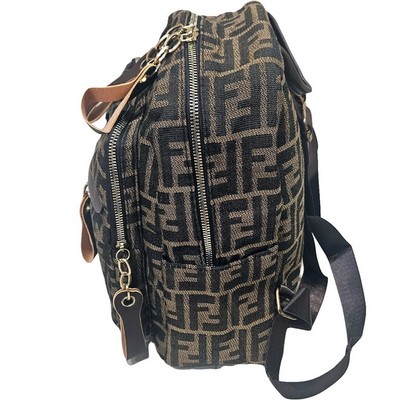 Рюкзак-сумка женская в брендовом стиле #967-1, коричневая - фото 20808