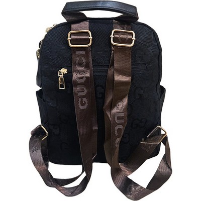 Рюкзак-сумка женская в брендовом стиле #10261, черная - фото 20837