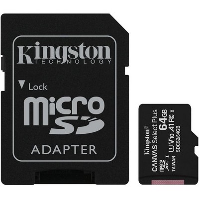 Карта памяти MicroSD Kingston Canvas Select Plus 64 ГБ (SDCS2/64GB) 100MB/S - фото 21616