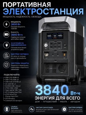 Портативная электростанция FOSSIBOT F3600 220V 3600Вт - фото 22127