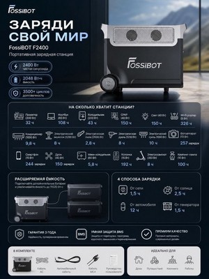 Портативная электростанция FOSSIBOT F3600 220V 3600Вт - фото 22129
