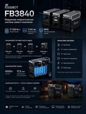 Портативная электростанция FOSSIBOT F3600 220V 3600Вт - фото 22131