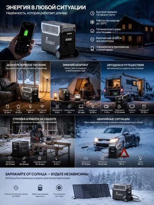 Портативная электростанция FOSSIBOT F3600 220V 3600Вт - фото 22132