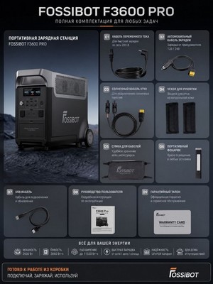 Портативная электростанция FOSSIBOT F3600 220V 3600Вт - фото 22133