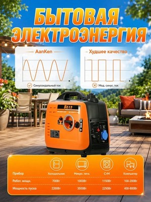 Бензиновый инверторный генератор BEAR INV3000I - фото 22170