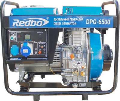 REDBO DPG-6500 Генератор дизельный (6.5 кВт/7.0 кВт, ручной/электро стартер, 498см3, дисплей) - фото 22194