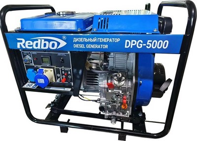 REDBO DPG-5000 Генератор дизельный (418см3, 5.0 кВт./5.5 кВт,ручной/электро стартер, дисплей) - фото 22199