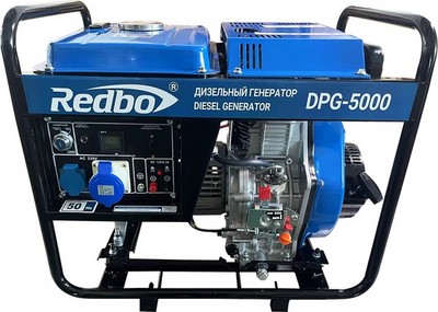 REDBO DPG-5000 Генератор дизельный (418см3, 5.0 кВт./5.5 кВт,ручной/электро стартер, дисплей) - фото 22200