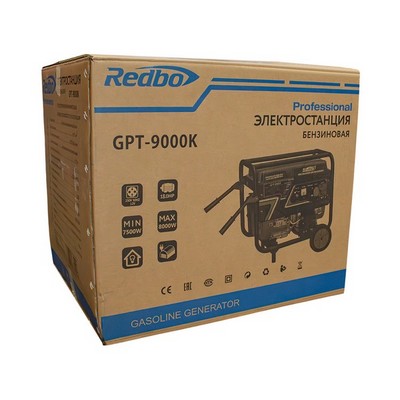 REDBO GPT-9000K Генератор бензиновый (7,5кВт/8,0кВт, 18 лс, ручной/электро стартер) - фото 22226