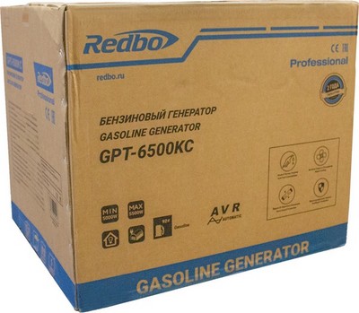 REDBO GPT-6500KC Генератор бензиновый (420см3, 5.0 кВт/5.5 кВт, ручной/электро стартер) - фото 22240