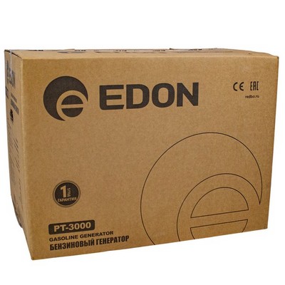 Edon PT-3000 Генератор бензиновый (208см3, 2800/3000Вт,12В/8,3А; ручной стартер) - фото 22263