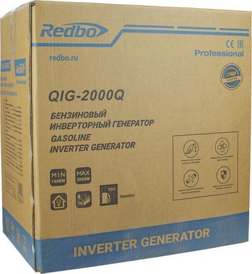 REDBO QIG-2000Q Генератор бензиновый инверторный (80 см3, 1600/2000 Вт, 3,4л.с./ 5500 об/мин, USB;) - фото 22277