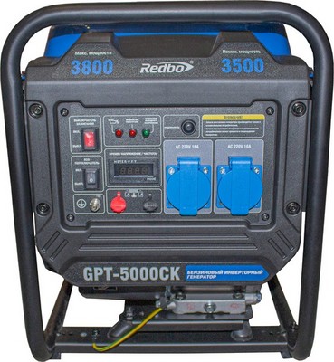 REDBO GPT-5000CK Генератор бензиновый инверторный (223см3, 3.5 кВт./3.8 кВт, ручной стартер) - фото 22308