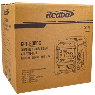 REDBO GPT-5000C Генератор бензиновый инверторный (223см3/ч, 3,5кВт/3,8 кВт, ручн.стартер, ECO) - фото 22320