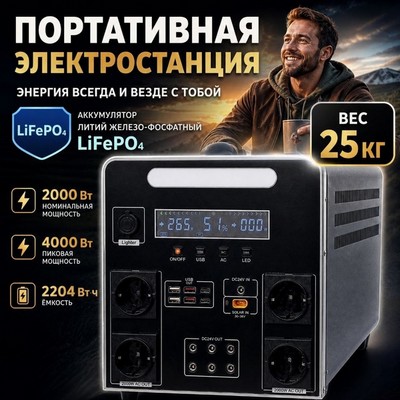 Портативная электростанция YONGMIN LXM-1W-2000W 220V 415000mAh - фото 22351