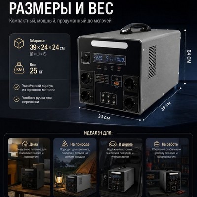 Портативная электростанция YONGMIN LXM-1W-2000W 220V 415000mAh - фото 22354