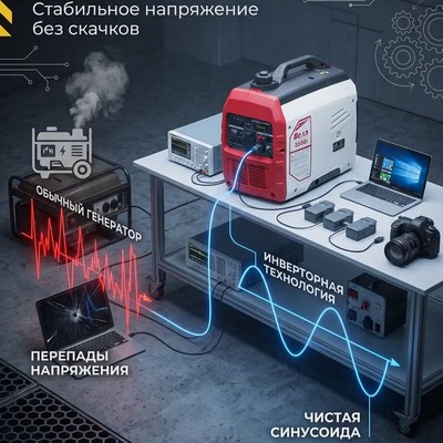 Генератор бензиновый инверторный BEAR EHM3500i - фото 22395