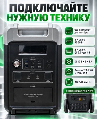 Портативная электростанция SYD3600-3600W-1038000мAч - фото 22501