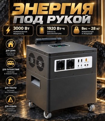 Портативная электростанция SOLAR GENERATOR 3000W-520000мAч - фото 22526