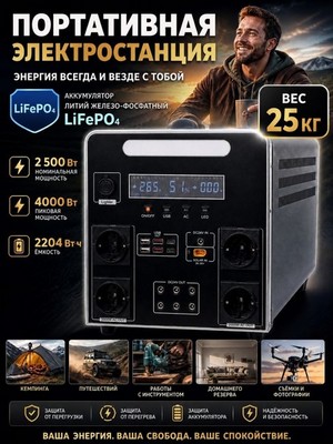 Портативная электростанция YONGMIN LXM-1W-2500W 220V 596000mAh - фото 22574