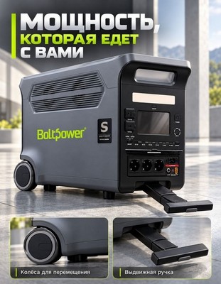 Портативная электростанция BOLTPOWER Q3600-3600W-1038000mAh - фото 22583