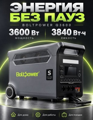 Портативная электростанция BOLTPOWER Q3600-3600W-1038000mAh - фото 22581