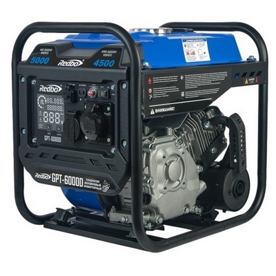 Генератор бензиновый инверторный REDBO GPT-6000D (4,5 кВт/5 кВт) - фото 22631