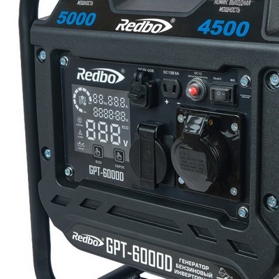 Генератор бензиновый инверторный REDBO GPT-6000D (4,5 кВт/5 кВт) - фото 22634