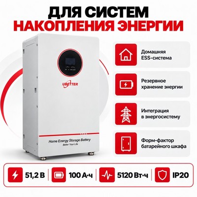 Литиевый батарейный шкаф UBETTER UBT-D05KWH-B02 5кВт ч - фото 22691