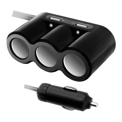 Разветвитель Ginzzu GA-4620UB, 2xUSB, 3 розетки + удлинитель - фото 7541